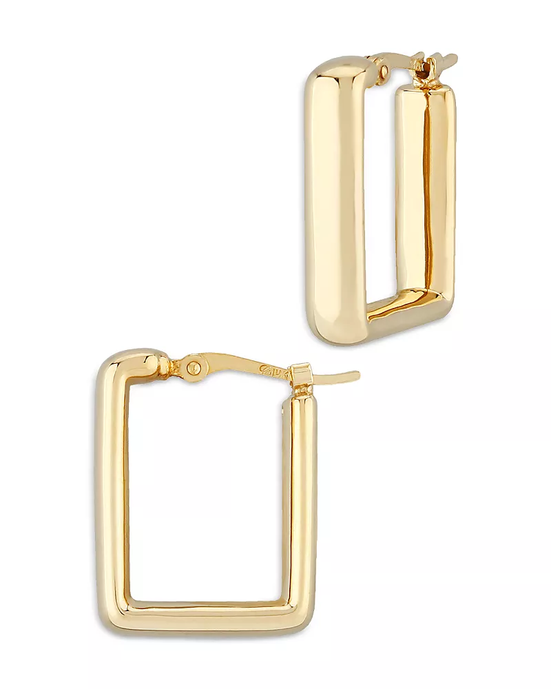 Bloomingdale's Fine Collection Small Square Hoop Earrings in 14K Yellow Gold