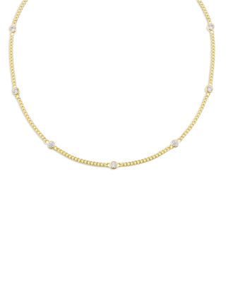 By Adina Eden - Cubic Zirconia Chain Choker Necklace, 12-15"