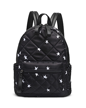 Sol & Selene Mini Motivator Quilted Nylon Backpack In Black Star/gunmetal