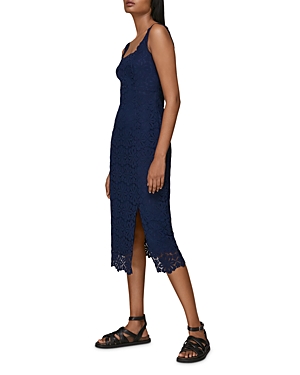 Whistles Noelle Lace Dress In Navy