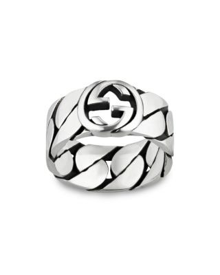 Gucci Sterling Silver Interlocking G Statement Ring