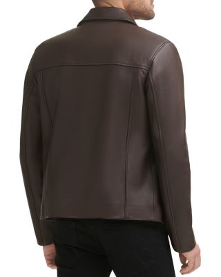 Zip Front Leather Jacket
