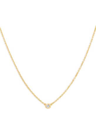 Bloomingdale's Diamond Bezel Solitare Necklace in 14K Gold, 0.05 ct. t ...