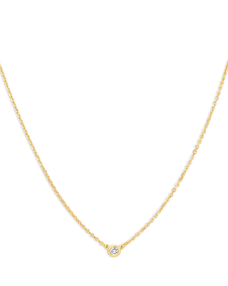 Bloomingdale's Fine Collection Diamond Bezel Solitare Necklace in 14K Yellow Gold, 0.05 tcw