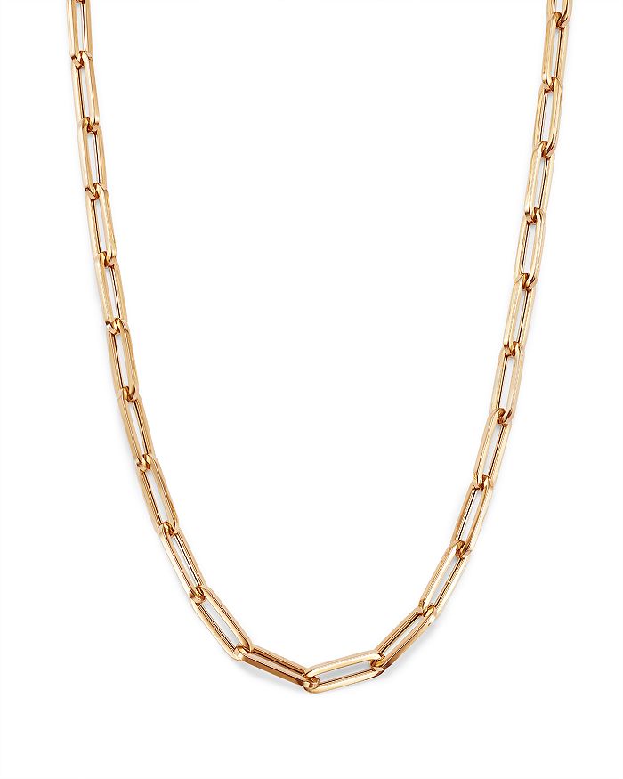 Double Clasp Necklace Flat Rectangle / 14K Yellow Gold Plate