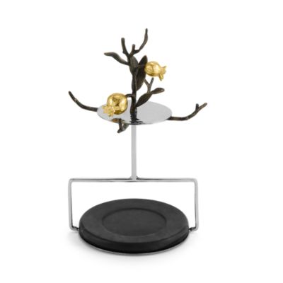 Pomegranate Demitasse Cup & Saucer Set with Stand