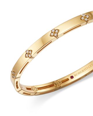 18K Love in Verona Diamond Flower Bangle