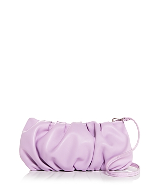 Staud Bean Small Leather Handbag In Lavender/silver