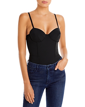 Fleur Du Mal Cupped Nonwire Bodysuit In Black