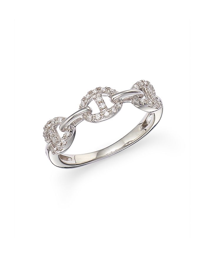 Bloomingdale's Diamond Pave Link Band In 14k White Gold, 0.10 Ct. T.w. - 100% Exclusive In White, 0.10 Ct. T.w