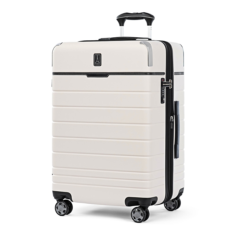 Travelpro X Travel + Leisuremedium Check-in Expandable Spinner Suitcase In White Sand
