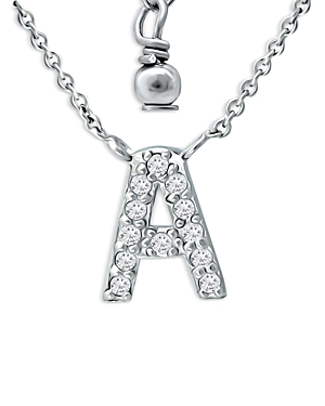Aqua Pave Initial Pendant Necklace In Sterling Silver, 15-17 - 100% Exclusive