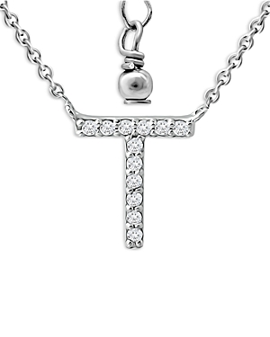 Aqua Pave Initial Pendant Necklace In Sterling Silver, 15-17 - 100% Exclusive