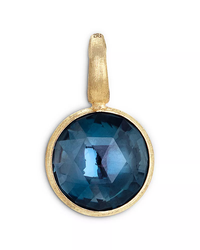 Marco Bicego 18K Yellow Gold Jaipur London Blue Topaz Round Pendant