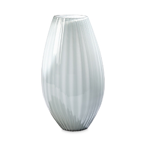 Global Views Horizontal Stripe Light Grey Vase, Large In Blue/gray