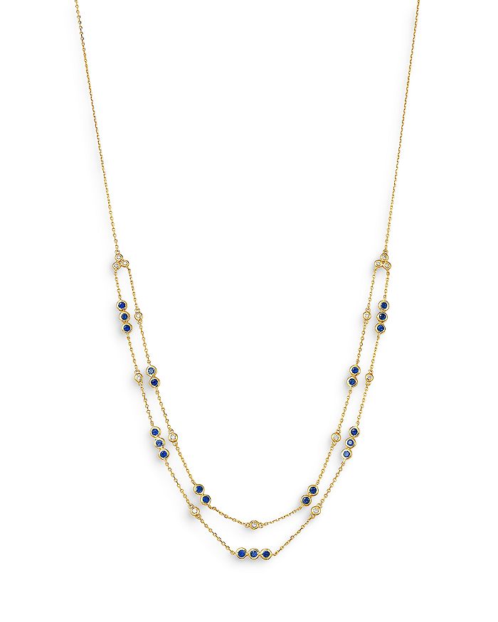 Bloomingdale's - Sapphire & Diamond Station Necklace in 14K Yellow Gold, 18" - 100% Exclusive