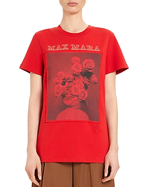 Max Mara Printed Short-sleeved T-shirt In Red