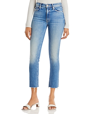 Shop Mother Dazzler Mid Rise Ankle Fray Jeans In Riding The Cliffside