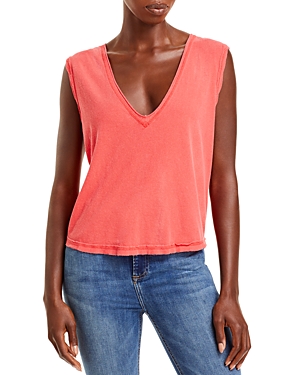 Free People Dreamy V Neck Basic Tank Top In Ignition