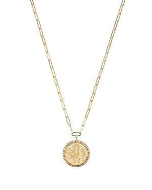 Shop Meira T 14k Yellow Gold Diamond Coin Charm Necklace, 16