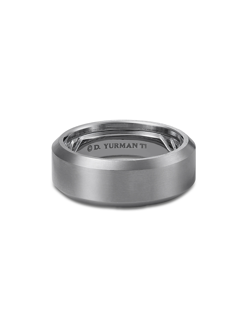 David Yurman Men's Gray Titanium 8.5mm Beveled Band
