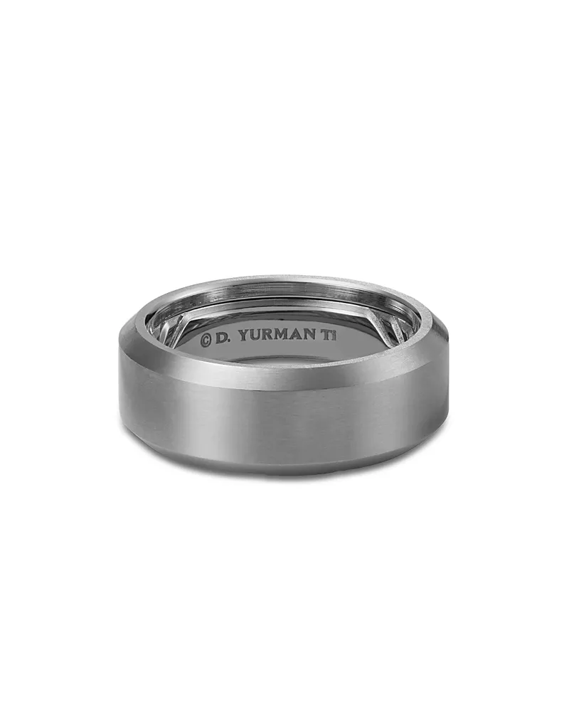 David Yurman Men's Gray Titanium 8.5mm Beveled Band