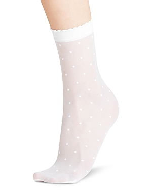 Shop Falke Sheer Dot Ankle Socks In White
