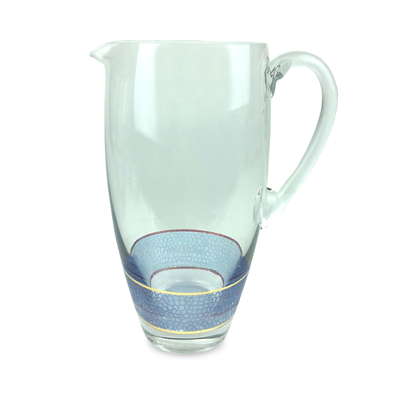 Michael Wainwright Panthera Glass Pitcher In Indigo/white