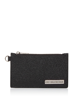 Balenciaga Leather Zip Card Case & Removable Keyring Strap