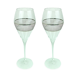 Michael Wainwright Panthera Platinum 2-piece Prosecco Glass Set In Silver