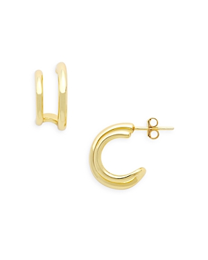 Argento Vivo Double Row Hoop Earrings In Sterling Silver In Gold