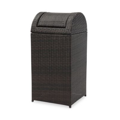 Outdoor Wicker Trash Bin