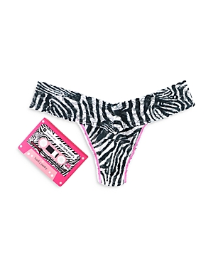 Hanky Panky Occasions Low-rise Lace Thong In Zebra