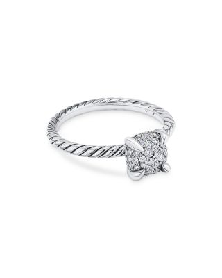 sterling silver diamond pave ring