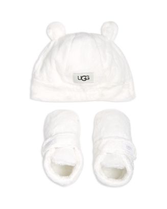 UGG® Unisex Bixbee Faux Fur Booties & Beanie Gift Set - Baby ...