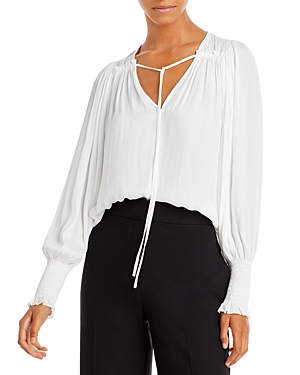 REBECCA TAYLOR SATEEN TIE TOP,721175B845