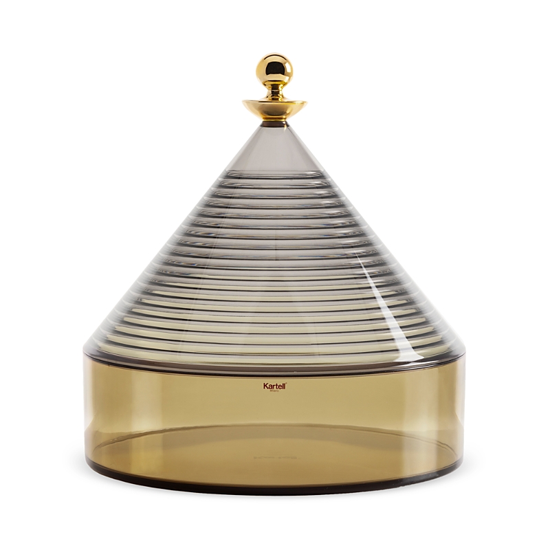 Shop Kartell Trullo Container In Smoke Gray/green