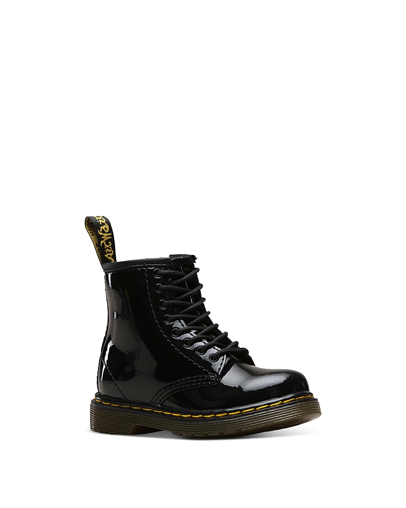 Dr. Martens Delaney Kids Black Patent Boots Colour: Black Patent, Size: Junior 3