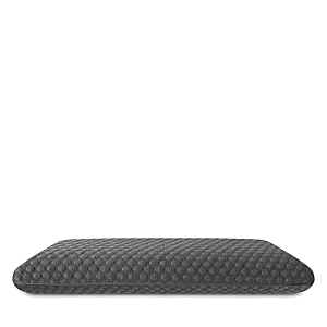 Sensorpedic Low Profile Charcoal Infused Memory Foam Bed Pillow In Gray