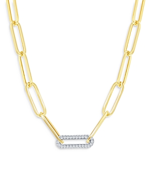 Shop Bloomingdale's Diamond Paperclip Necklace In 14k White & Yellow Gold, 0.70 Ct. T.w. - 100% Exclusive In Gold/white