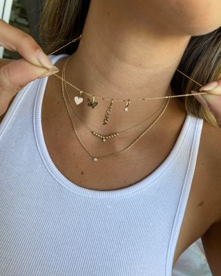 14K Yellow Gold Bezel Diamonds Curb Chain Pendant Necklace, 14"-16"