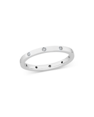 Bloomingdale's Fine Collection - Diamond Burnished Set Stacking Band in 14K White Gold, 0.08 tcw