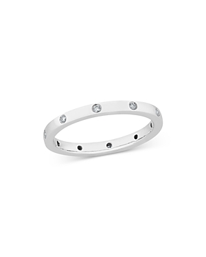 Bloomingdale's Diamond Burnished Set Stacking Band in 14K White Gold, 0.08 ct. t.w. - 100% Exclusive
