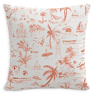 Cloth & Company The Beach Toile Decorative Pillow, 20 X 20 In Coral