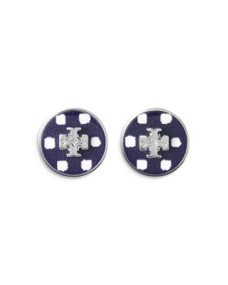 tory burch kira enamel circle stud earrings