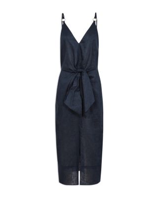 REISS Kay Linen Midi Dress | Bloomingdale's Women