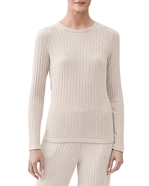 Michael Stars Long Sleeve Ribbed Knit Top In Lino