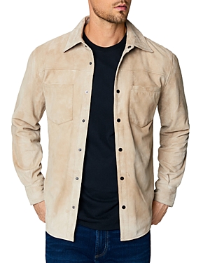 Blanknyc Leather Shirt Jacket In Rock Solid