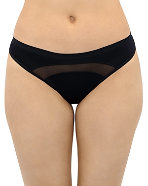 Saalt Leak Proof Elemental Mesh Bikini In Volcanic Black