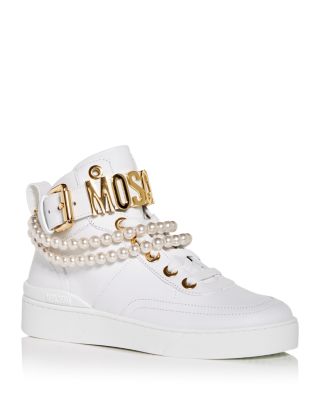 Moschino Logo Embellished High Top Sneakers - 100% Exclusive 